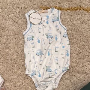 Baby Club Chic - Light Blue Golf Printed Bubble